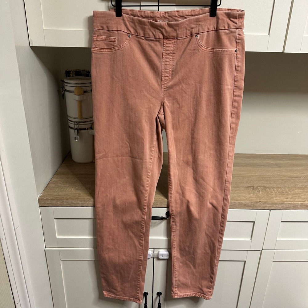 Chicos Pull On Jegging Ankle Women 14T 2.5T Terracotta Fall Stretch Pant Pockets